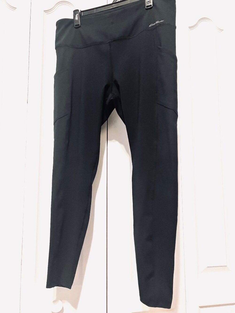 Eddie Bauer Leggings-Women's X Large Black Stretch Comfy-Side Pockets-Exercise